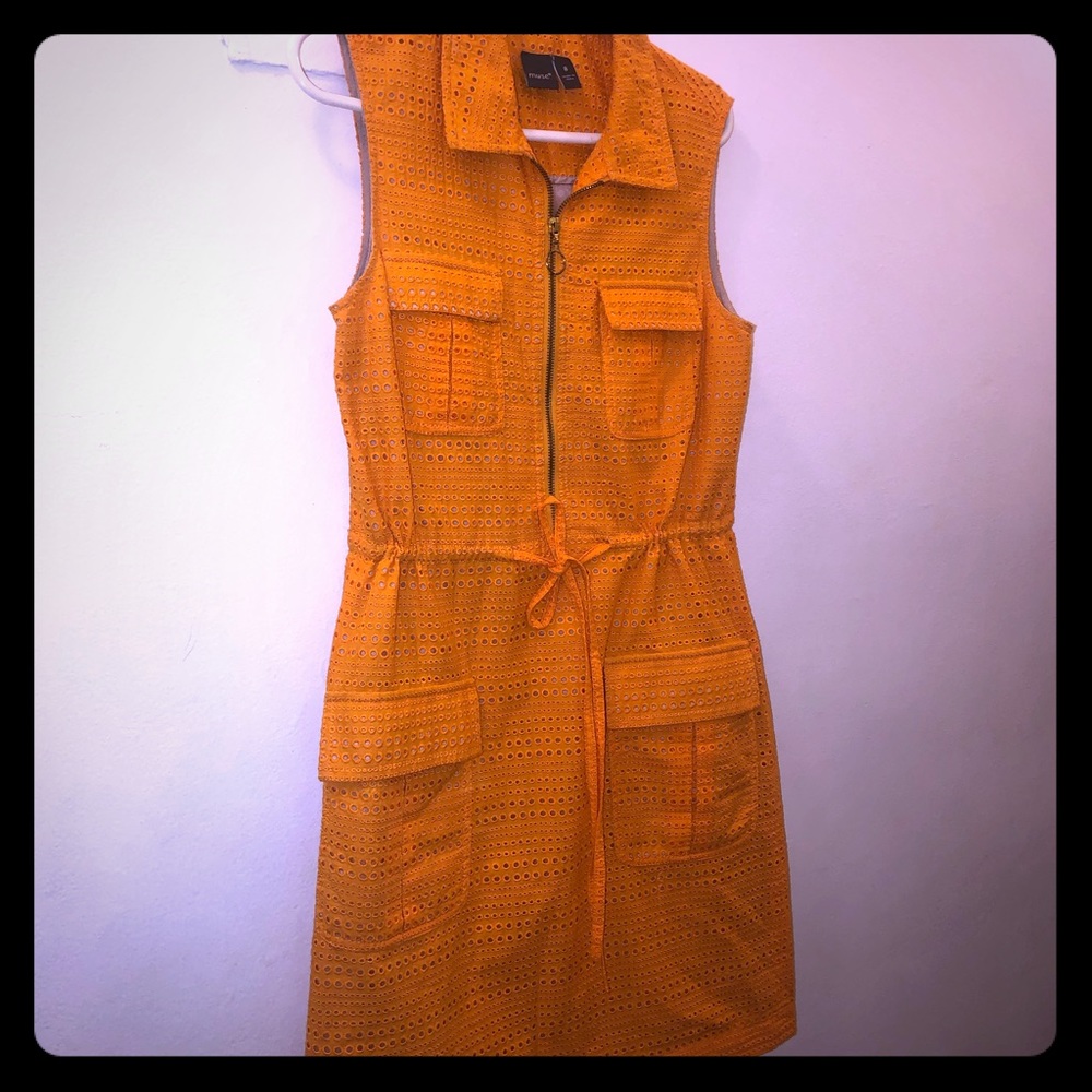 Orange Eyelet Safari Dress - MUSE - Gorgeous